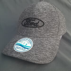 Ford Quick-Dry Cap Hat SnapBack Gray EUC